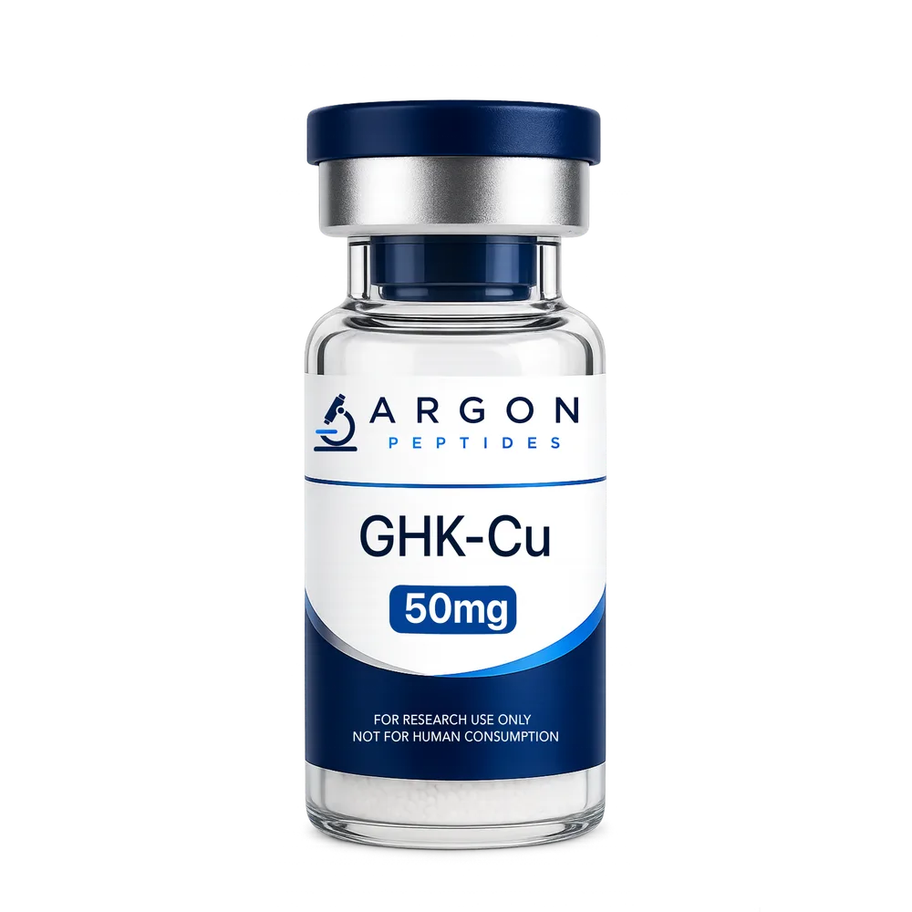 GHK-Cu 50mg research vial — Argon Peptides, 99.72% HPLC purity